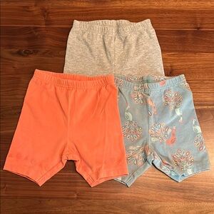 Carter’s Set of Three Toddler Shorts - Gray, Coral, and Peacock Print
